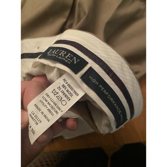 Ralph Lauren High Performance Wool Pant 38x30 Straight Classic Career Slacks - Picture 4 of 7